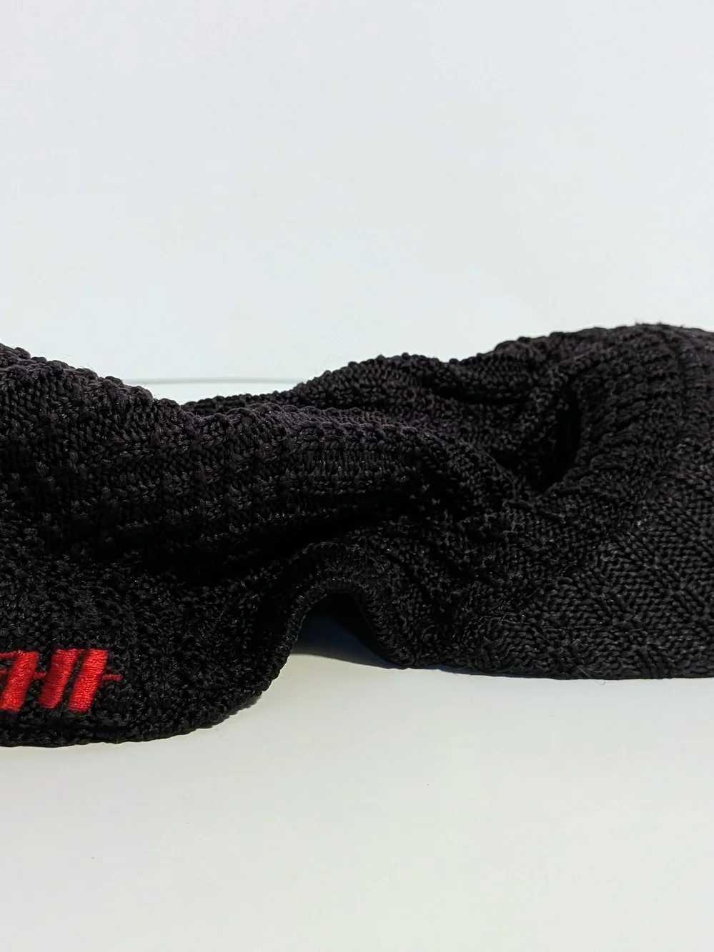 Nike Black Knit Visor Cap with Red Logo